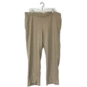 Pure J. Jill Straight Leg Pull-On Pants Cotton Tweed Tan Women’s Sz XL